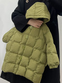 Ziemas zēni meiteņu mētelis ar kapuci Bērnu kokvilnas apģērbi ikdienas stilā kvadrātveida režģis Vidējie tīņi bērnu vates jaka XMP474