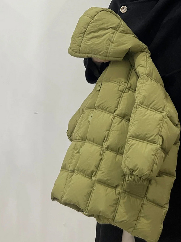 Ziemas zēni meiteņu mētelis ar kapuci Bērnu kokvilnas apģērbi ikdienas stilā kvadrātveida režģis Vidējie tīņi bērnu vates jaka XMP474