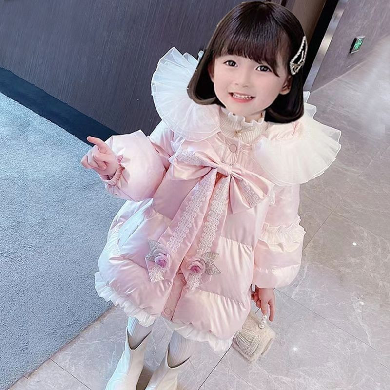 Jachetă pentru fete 4-12 ani Jachetă groasă și călduroasă pentru fete Jachete de modă pentru fete Palton din bumbac Jachete cu glugă Jachetă parka căptușită pentru fete Q685