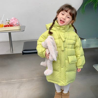 Jachetă de iarnă din puf de rață pentru fete, noua modă pentru copii, jachetă lungă coreeană, super moale, confortabilă, școală în aer liber, păstrează hainele calde