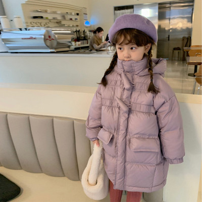 Jachetă de iarnă din puf de rață pentru fete, noua modă pentru copii, jachetă lungă coreeană, super moale, confortabilă, școală în aer liber, păstrează hainele calde