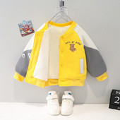 Jachetă caldă de catifea pentru copii Plus, haină pentru copii, băiețel, fetiță, desene animate, iarnă, îmbrăcăminte exterioară pentru copii mici, pentru nou-născut, haine pentru copii