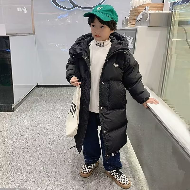 Meitenes Ziemas Jakas Bērnu Apģērbs Silts Dūnu Kokvilnas Jaka Mētelis ar kapuci Ūdensizturīgs Biezs Virsdrēbes Bērnu Apģērbs Parka Apģērbs