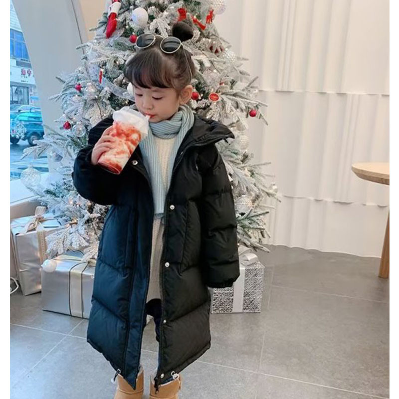 Meitenes Ziemas Jakas Bērnu Apģērbs Silts Dūnu Kokvilnas Jaka Mētelis ar kapuci Ūdensizturīgs Biezs Virsdrēbes Bērnu Apģērbs Parka Apģērbs