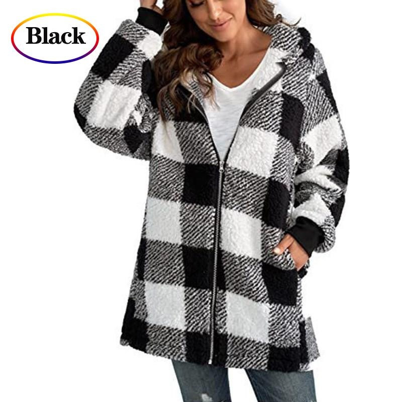 Jachetă cu zăbrele cu cusături pentru femei, nou sosire