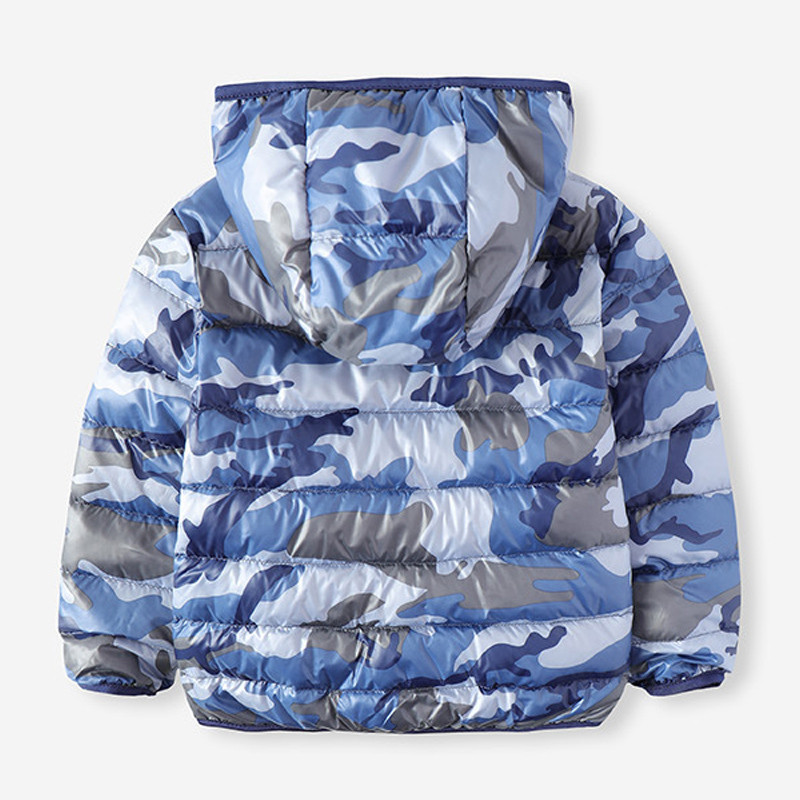Jachetă de toamnă din puf de rață pentru copii, camuflaj, ușoară, rezistentă la vânt, cu glugă, jachete de iarnă pentru băieți, sugari, îmbrăcăminte exterioară umflată