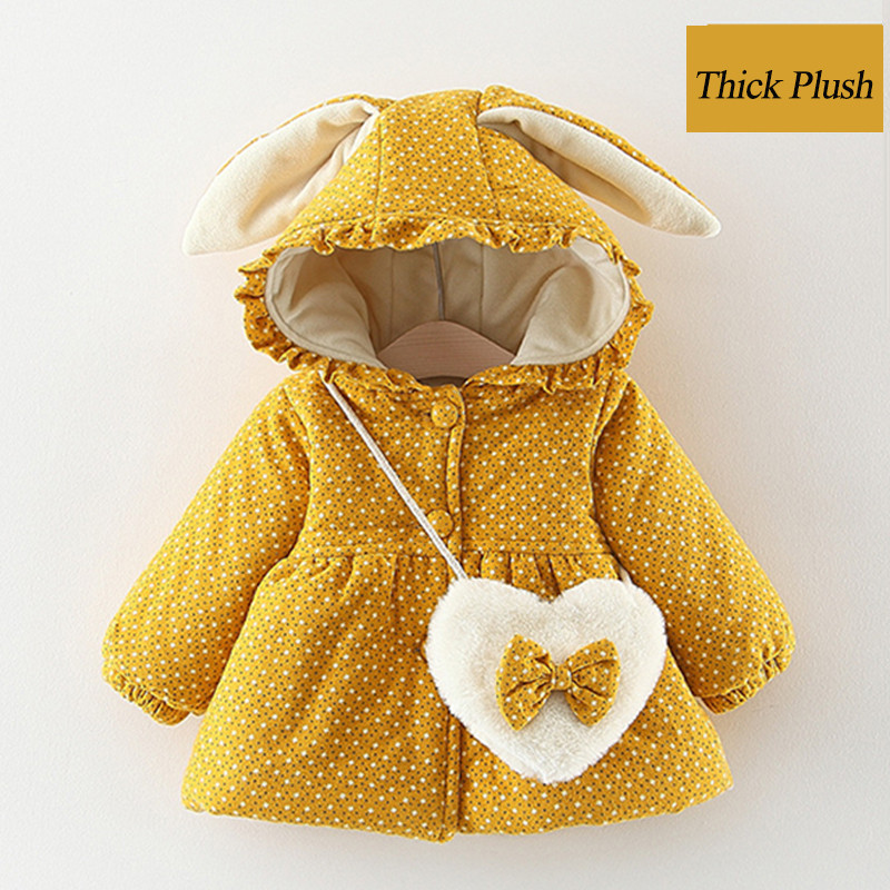 Jachete de iarnă pentru fete Plus jachetă groasă de catifea pentru fete paltoane drăguț imprimare cu glugă îmbrăcăminte pentru copii 1 2 3 4 5 ani îmbrăcăminte pentru zăpadă pentru copii
