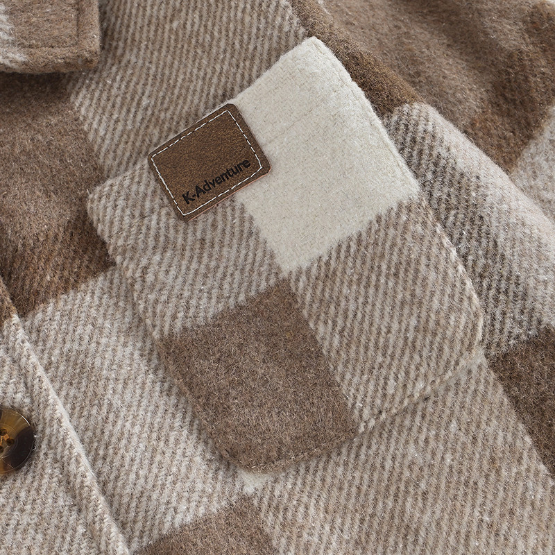 FOCUSNORM 0-4G Rudens Ziemas Toddler Bērnu Zēnu Krekli Jaka Plaids Apdrukas jaka ar Garām Piedurknēm Vienrindas Jaka