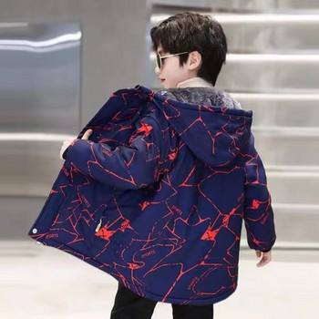 2023 Детско тийнейджърско палто за момчета Яке Палто Памучно луксозно топло удебелено кадифе Зимни спортове Тийнейджърско детско облекло с голям размер