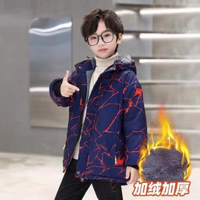 2023 Copii Adolescent Băieți Jachetă Pardesiu Bumbac de lux Îngroșa Catifea Sporturi de iarnă Adolescent Plus Size Îmbrăcăminte pentru copii