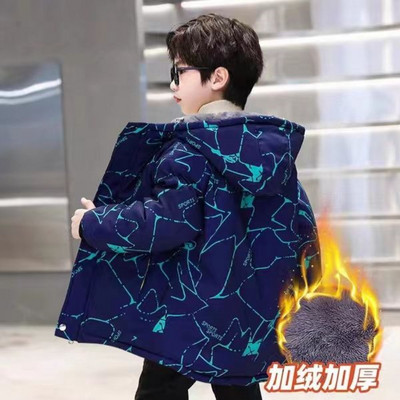 2023 Copii Adolescent Băieți Jachetă Pardesiu Bumbac de lux Îngroșa Catifea Sporturi de iarnă Adolescent Plus Size Îmbrăcăminte pentru copii