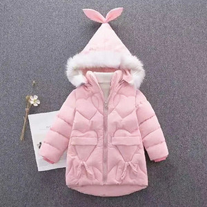 Jachetă de iarnă pentru fete adolescente 4-14 ani, plus haină caldă de catifea pentru copii, pentru fete, guler de blană, parka cu glugă, îmbrăcăminte exterioară pentru copii