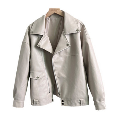 Sieviešu pu jaka vienkrāsains brīvs variants Bf stils brīvs variants sievietēm 2022. gada pavasara un rudens jaunums