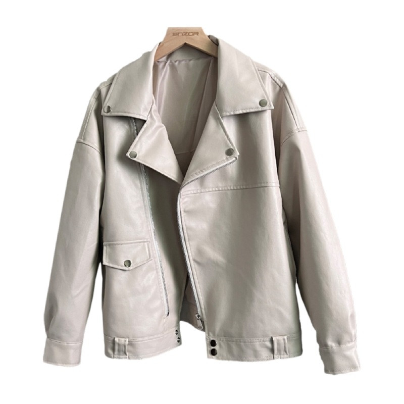 Sieviešu pu jaka vienkrāsains brīvs variants Bf stils brīvs variants sievietēm 2022. gada pavasara un rudens jaunums