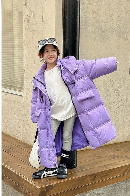 2-12Y Copii Puf Imbracaminte lunga Imbracaminte de iarna Adolescenti Baieti Fete Parka Captusita din bumbac Paltoane Copii Se ingroasa Jachete calde din bumbac W22