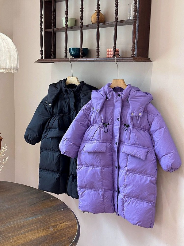 2-12Y Copii Puf Imbracaminte lunga Imbracaminte de iarna Adolescenti Baieti Fete Parka Captusita din bumbac Paltoane Copii Se ingroasa Jachete calde din bumbac W22