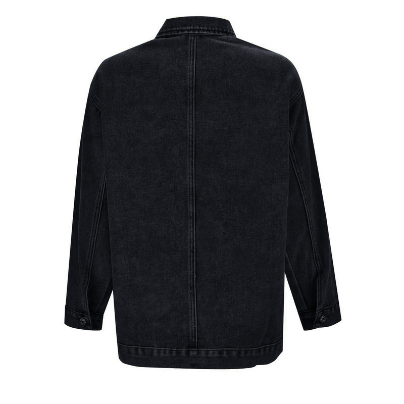 Jachetă de blugi de modă vintage Îmbrăcăminte exterioară Jachete de blugi pentru femei de culoare solidă, cu mânecă lungă, buzunare, versatile.