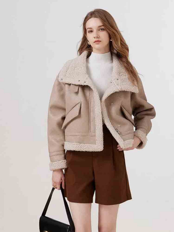 Femei 2023 toamna nou la modă, totul se potrivește, haină scurtă cu rever, retro, mânecă lungă, șic, fermoar, buzunar lateral, top casual pentru femei