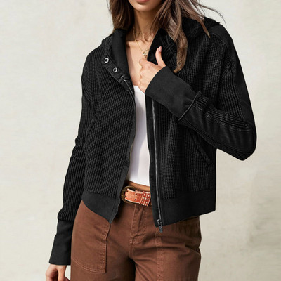 Veste casual Streetwear Jachetă cu glugă Manecă lungă pentru femei Fermoare Mantoane Jachetă bomber versatilă supradimensionată Cardigan Îmbrăcăminte exterioară pentru femei