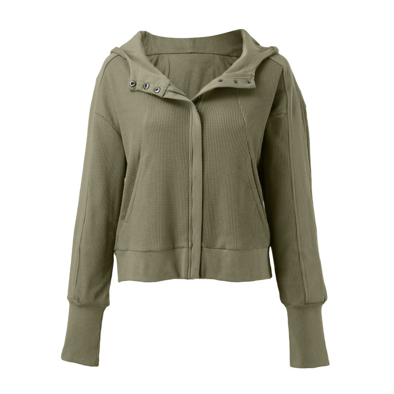 Veste casual Streetwear Jachetă cu glugă Manecă lungă pentru femei Fermoare Mantoane Jachetă bomber versatilă supradimensionată Cardigan Îmbrăcăminte exterioară pentru femei