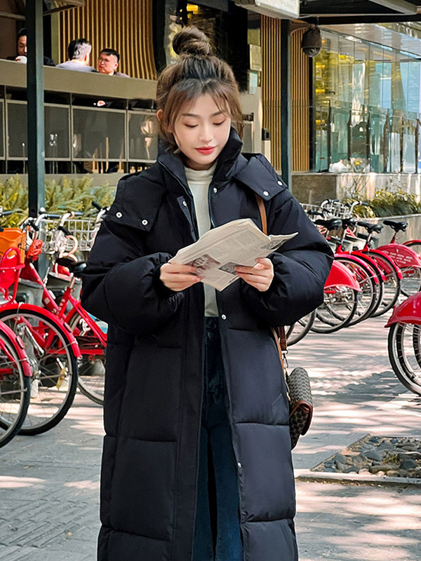 Sieviešu biezs, garš mētelis, 2023. gada ziemas bruņurupucis ar garām piedurknēm, vaļīgs midi sieviešu jaka Modes ielas rāvējslēdzēja masīvs sieviešu parka mēteļi