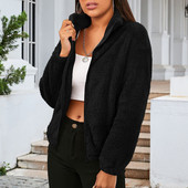 Cele mai vândute jachete de iarnă pentru femei Jachetă de culoare solidă Jachete cu mânecă lungă din lână cu buton în jos Jachete fără glugă Palton cald 여성가을의류