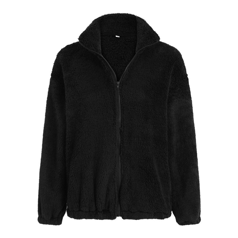 Cele mai vândute jachete de iarnă pentru femei Jachetă de culoare solidă Jachete cu mânecă lungă din lână cu buton în jos Jachete fără glugă Palton cald 여성가을의류