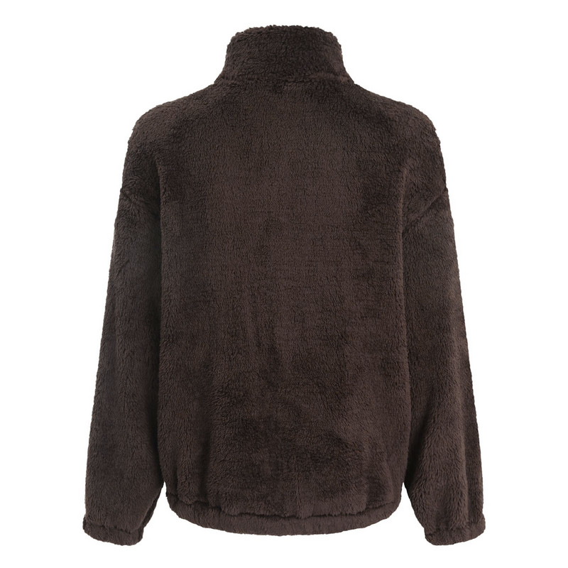 Cele mai vândute jachete de iarnă pentru femei Jachetă de culoare solidă Jachete cu mânecă lungă din lână cu buton în jos Jachete fără glugă Palton cald 여성가을의류