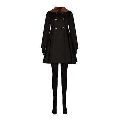 Jachetă neagră pentru femei, mănuși, set de centuri, mozaic, guler răsturnat, subțire, cu două piept, costum cosplay, haină, costum de Halloween