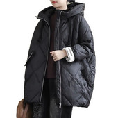 Jachetă de damă, iarnă 2023, nouă, ocazională, cu glugă, coreeană, largi, pentru doamnă, paltoane din bumbac, îngroșa, parka caldă, îmbrăcăminte pentru femei