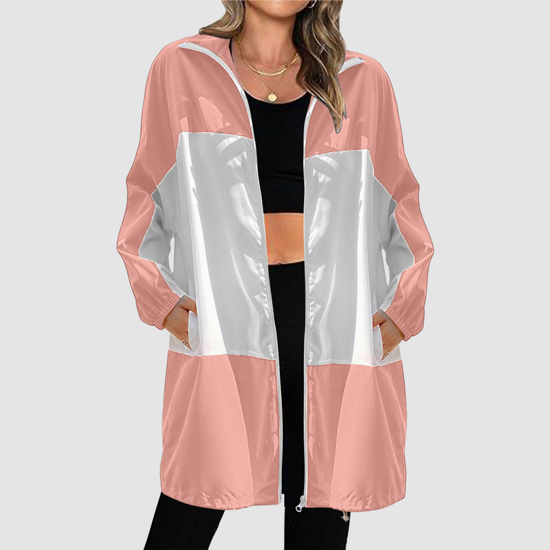 Cele mai vândute jachete de iarnă pentru femei Haine de iarnă marimi mari Jachete pentru femei Jachetă casual cu glugă, cu buzunare bloc de culoare 여성가을의류