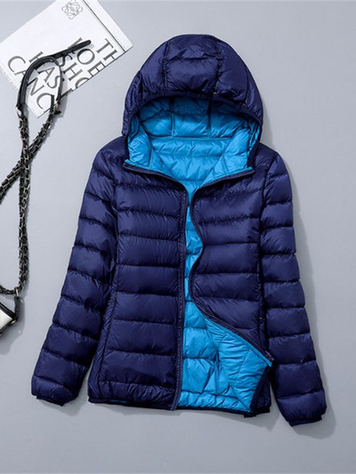 Jachete de iarnă pentru femei 2023, nou toamnă iarnă, cu glugă reversibilă, rezistentă la vânt, paltoane din puf de rață, parkas portabil ultra ușoare