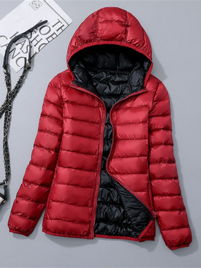 Jachete de iarnă pentru femei 2023, nou toamnă iarnă, cu glugă reversibilă, rezistentă la vânt, paltoane din puf de rață, parkas portabil ultra ușoare