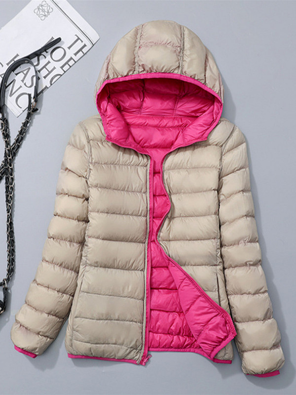 Jachete de iarnă pentru femei 2023, nou toamnă iarnă, cu glugă reversibilă, rezistentă la vânt, paltoane din puf de rață, parkas portabil ultra ușoare