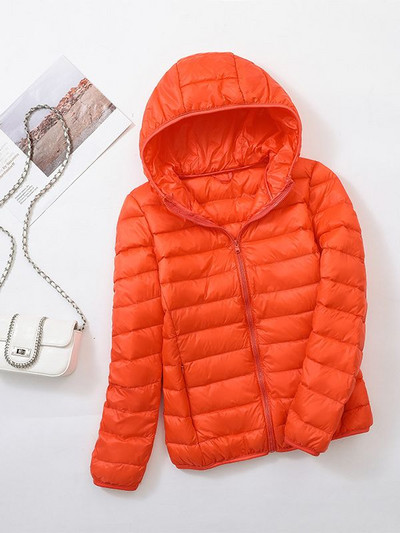 Jachetă de iarnă puf pentru femei 2023, noua jachetă ultra ușoară din puf de rață, la modă, caldă, subțire, cu glugă, pentru femei, îmbrăcăminte exterioară portabilă