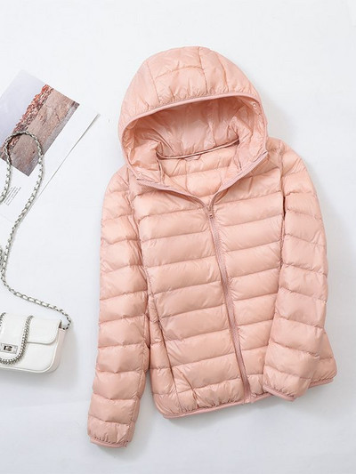 Jachetă de iarnă puf pentru femei 2023, noua jachetă ultra ușoară din puf de rață, la modă, caldă, subțire, cu glugă, pentru femei, îmbrăcăminte exterioară portabilă