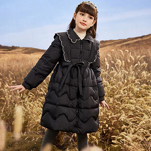 5–14 gadus jauns ziemas dūnu mētelis meitenēm, saglabā siltumu Modes vēja necaurlaidīgs parka jaka ar kapuci ar rāvējslēdzēju Virsdrēbes pusaudžu bērnu apģērbi