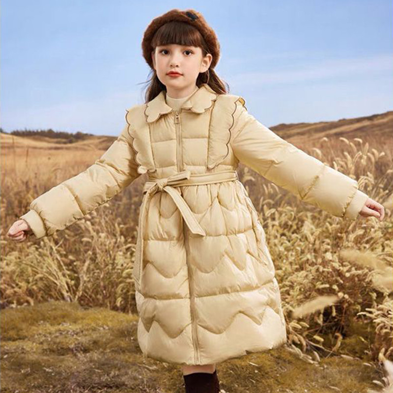 5–14 gadus jauns ziemas dūnu mētelis meitenēm, saglabā siltumu Modes vēja necaurlaidīgs parka jaka ar kapuci ar rāvējslēdzēju Virsdrēbes pusaudžu bērnu apģērbi