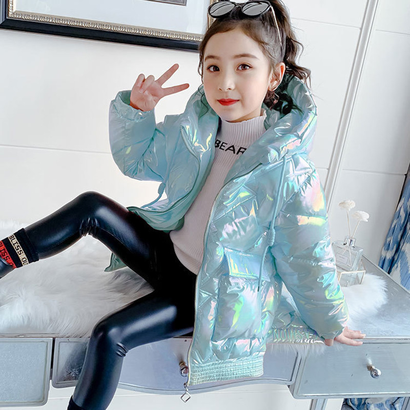 Jachete de iarnă pentru fete haină nouă modă strălucitoare îmbrăcăminte exterioară impermeabilă pentru adolescenți copii Parka îmbrăcăminte pentru copii 3 4 6 8 10 12 ani