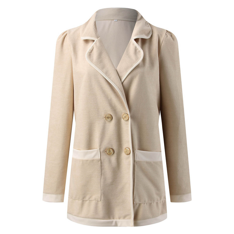 Vintage velveta jaka Sieviešu modes, garām piedurknēm, svītrainiem atlokiem, sieviešu mētelis, sieviešu ikdienas mēteļi, virsdrēbes