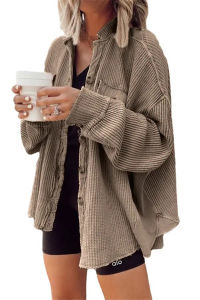 Jachetă retro de mărime mare pentru femei 2023, populară, europeană și americană, cu un singur piept, cu mânecă lungă, cu buzunar, pentru femei