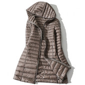 Jesenske jakne s pačjim perjem s kapuljačom Ženske zimske 2023. Ultralake prijenosne duge jakne s pufastim perjem Ženske parke prošivene perjem 5XL 6XL