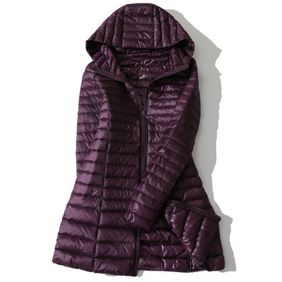 Jesenske jakne s pačjim perjem s kapuljačom Ženske zimske 2023. Ultralake prijenosne duge jakne s pufastim perjem Ženske parke prošivene perjem 5XL 6XL