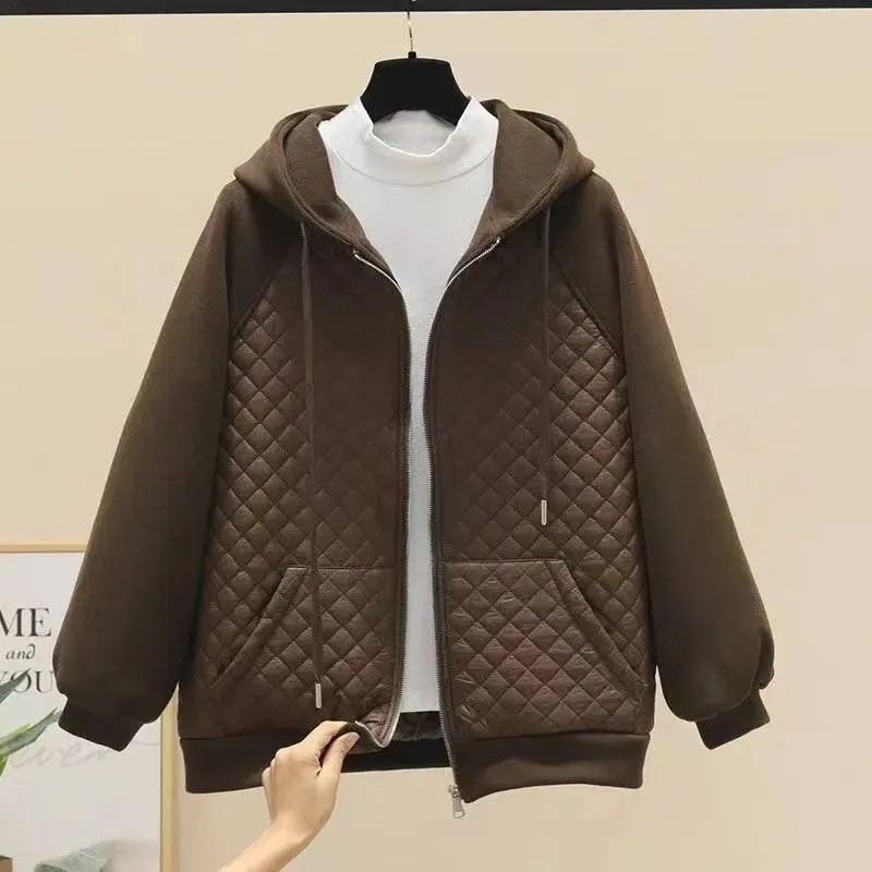 Ziemas vieglas stepētas jakas Sieviešu dūnu kokvilnas mētelis Korejiešu modes ar kapuci īsi parki Ikdienas polsterēta jaka Sieviešu apģērbi