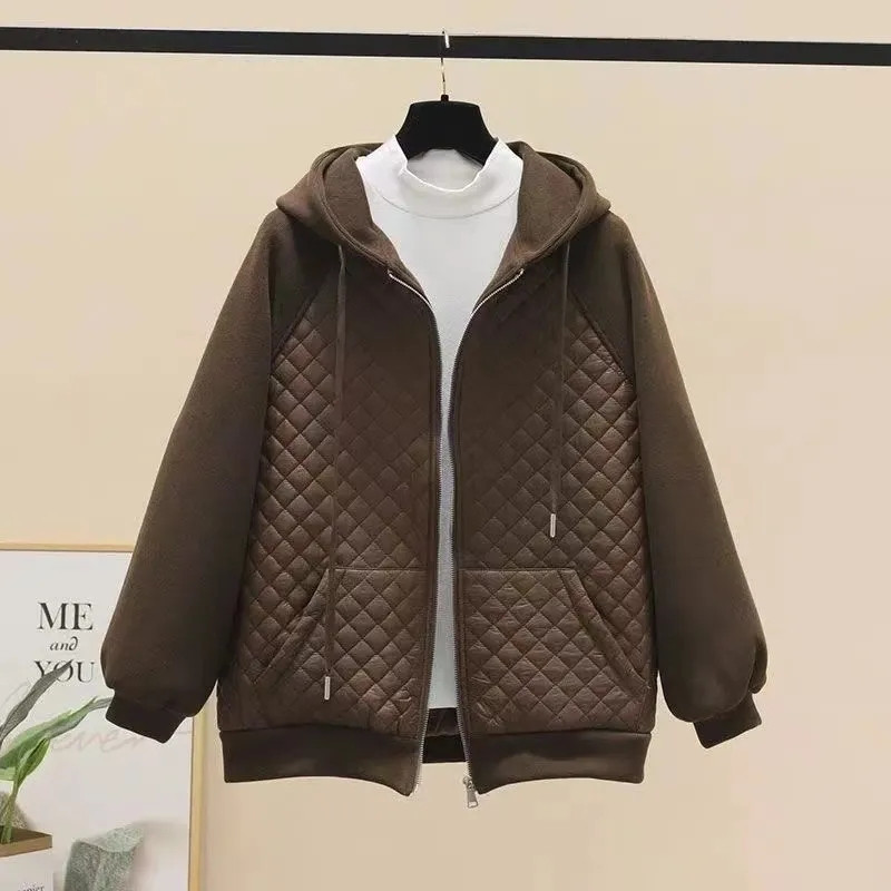 Ziemas vieglas stepētas jakas Sieviešu dūnu kokvilnas mētelis Korejiešu modes ar kapuci īsi parki Ikdienas polsterēta jaka Sieviešu apģērbi