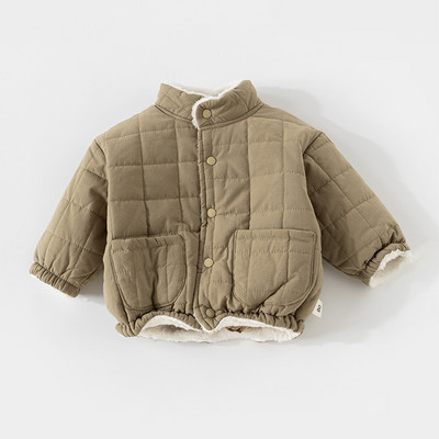 Haine de iarnă pentru băieți, fete, haină pentru fetiță, jachetă caldă, căptușită, de culoare uni, pentru copii mici, haine pentru copii