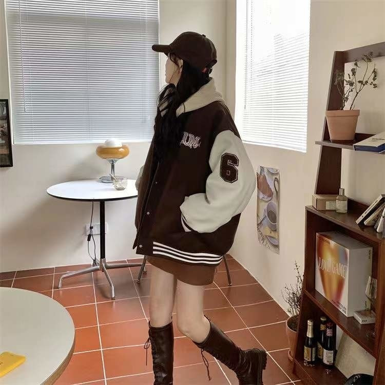Jachetă de baseball brodata pentru femei, primăvară și toamnă, nou stil european și american, jachetă de cuplu ocazională la modă de stradă