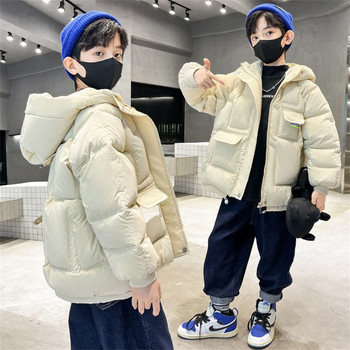 Детски паркове Момчета Зимни топли палта Тинейджърски модни удебелени якета с качулка Детско зимно палто за открито Бебешка парка Нова