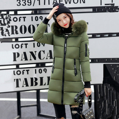 Jachetă de iarnă 2022 pentru femei Parka, guler de blană, haină cu glugă, ocazională, subțire, lungă, jachetă de modă pentru femei, îmbrăcăminte caldă căptușită din bumbac