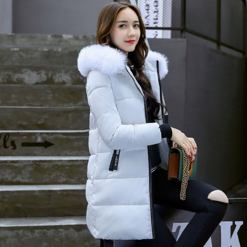Jachetă de iarnă 2022 pentru femei Parka, guler de blană, haină cu glugă, ocazională, subțire, lungă, jachetă de modă pentru femei, îmbrăcăminte caldă căptușită din bumbac